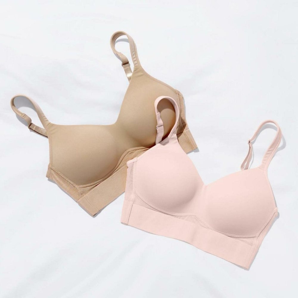 Rhonda Shear 2 Pk Molded Cup Bras Mocha Pink Large - Picture 6 of 7